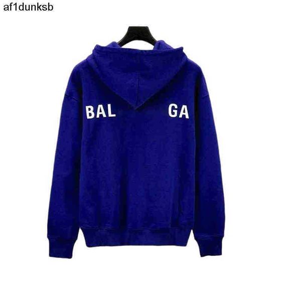 womens balencaigaly balencigaly designer luxury classic european fashion hooded pure cotton back letter printing pullover hoodie mens and co, Black
